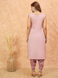 Varanga Women Ethnic Printed Mirror & Gota Embelished Kaftan With Dhoti Pants