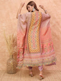 Varanga Women Ethnic Printed Mirror & Gota Embelished Kaftan With Dhoti Pants