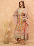Varanga Women Ethnic Printed Mirror & Gota Embelished Kaftan With Dhoti Pants