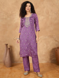 Embroidered Yoke Kurta With Trouser And Dupatta