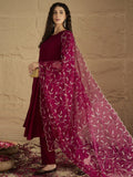 Round Neck Anarkali With Trouser And Dupatta