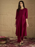 Round Neck Anarkali With Trouser And Dupatta