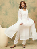 Varanga Women Ethnic Motifs Embroidered Regular Thread Work Kurta with Trousers & with Dupatta