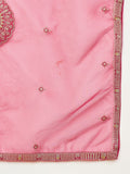 Zari Embroidered A Line Kurta With Trouser & Dupatta