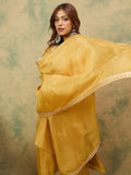 Zari Embroidered Yoke Kurta With Trouser And Dupatta