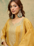 Zari Embroidered Yoke Kurta With Trouser And Dupatta