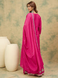 Varanga Women Zari Embroidered Yoke Kurta With Sharara And Dupatta
