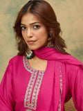 Varanga Women Zari Embroidered Yoke Kurta With Sharara And Dupatta