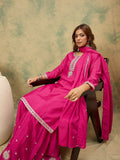 Varanga Women Zari Embroidered Yoke Kurta With Sharara And Dupatta