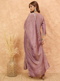 Zari Embroidered Yoke Kurta With Pant And Dupatta