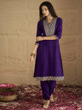 Varanga Women Zari Embroidered Yoke Kurta With Trouser & Sequins Detailed Dupatta