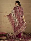 Ethnic Pakistani Printed Mirror And Thread Embroidered Kurta with Trouser & Dupatta