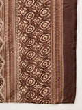 Geometric Printed V-Neck Kurta With Trouser & Dupatta