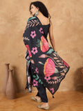 Bold Floral Printed Kurta With Trouser & Dupatta