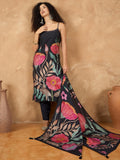 Bold Floral Printed Kurta With Trouser & Dupatta