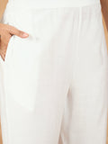 Kurta Set With Thread Embroidery Paired With Organza Panelling, Thread Work And Lace Detailed Trousers And Scallop Dupatta