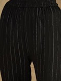 Varanga Women Black Lurex Crepe Anarkali Kurta With Trousers.
