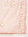 Varanga Women Peach Ethnic Motifs Embroidered Thread Work Pure Cotton Kurta Set