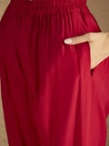 Varanga Women Pink Round Neck  Embroidered Kurta Paired With Tonal Bottom & Printed Dupatta