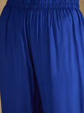 Varanga Women Navy Blue Bandhani Zari Embroidered Kurta Set with Dupatta