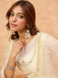Varanga Women Zari Embroidered And Sequence Embellished With Organza Detailed Kurta With Bottom And Dupatta