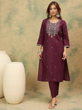 Zari Embroidered Straight Kurta With Trouser & Dupatta
