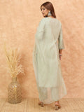 Varanga Women-Thread & Sequin Embroidered Yoke Kurta With Trouser & Scallop Dupatta