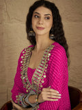 Varanga Women Graceful Beige Kurta Set Featuring Gota Patti Detailing, Paired With Solid Trousers