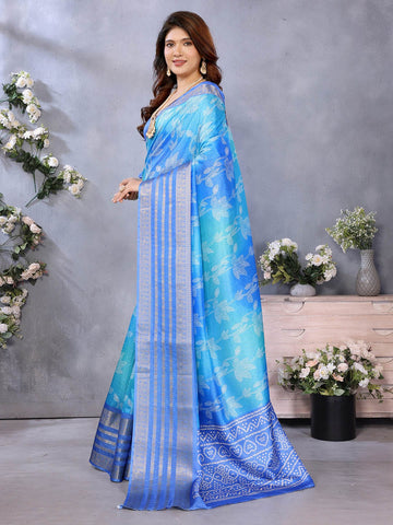 Ethnic Motifs Zari Woven Design Banarasi Saree