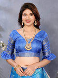 Ethnic Motifs Zari Woven Design Banarasi Saree