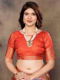 Ethnic Motifs Zari Woven Design Banarasi Saree
