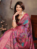 Ethnic Motifs Zari Woven Design Banarasi Saree