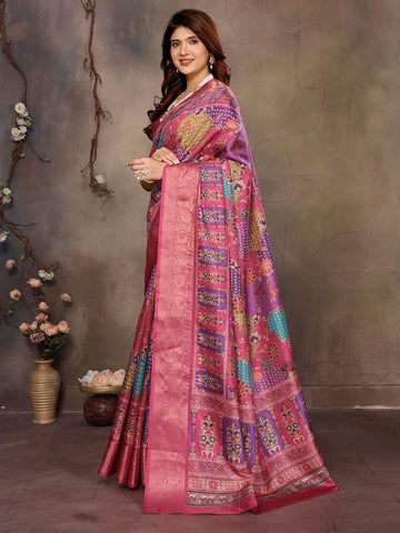 Ethnic Motifs Zari Woven Design Banarasi Saree
