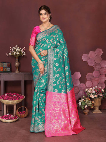 Varanga Women Banarasi Saree With Blouse Piece