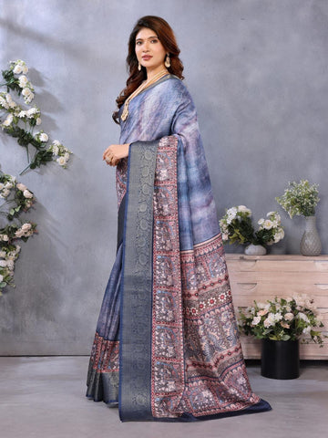 Ethnic Motifs Zari Woven Design Banarasi Saree
