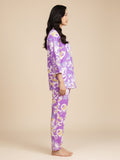 KSUT Women Abstract Printed Apple Hem Kurta with Trouser Coord set