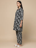 KSUT Women Black And White Paisley Printed Cotton Co-Ords