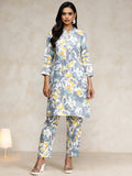 KSUT Women Abstract Printed Apple Hem Kurta with Trouser Coord set