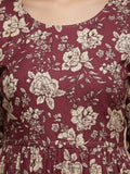 KSUT Women Purple Floral Printed Kurta Paired Ith Printed Bottom