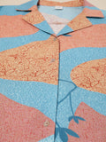 KSUT Women Blue And Rust Abstract Printed Shirt Collar A-Line Kurta Paired With Tonal Bottom