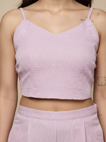 KSUT Women Lavender Strap Style Co-Ord Set