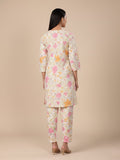 KSUT Women Off White Floral Printed Kurta With Bottom