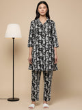 KSUT Women Black And White Paisley Printed Cotton Co-Ords