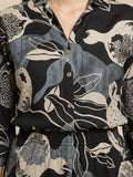 KSUT Women Floral Printed Front Placket Shirt with Flared Palazzo