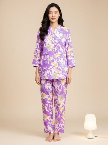 KSUT Women Abstract Printed Apple Hem Kurta with Trouser Coord set