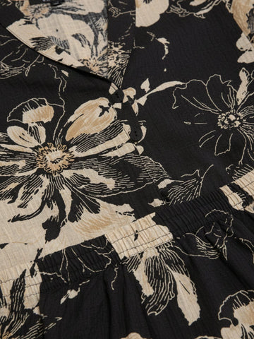KSUT Women Floral Printed Front Placket Shirt with Flared Palazzo