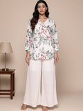 KSUT Women Off White Floral Printed Embroidered Co- Ord Sets