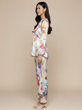 KSUT Women Multi Colour Abstract Printed Top Paired With Tonal Printed Bottom