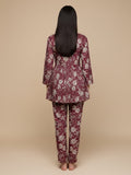 KSUT Women Purple Floral Printed Kurta Paired Ith Printed Bottom