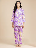 KSUT Women Abstract Printed Apple Hem Kurta with Trouser Coord set